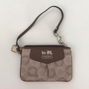 Beige Coach Wristlet